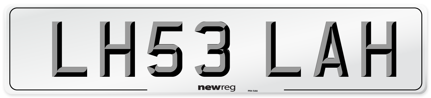 LH53 LAH Number Plate from New Reg